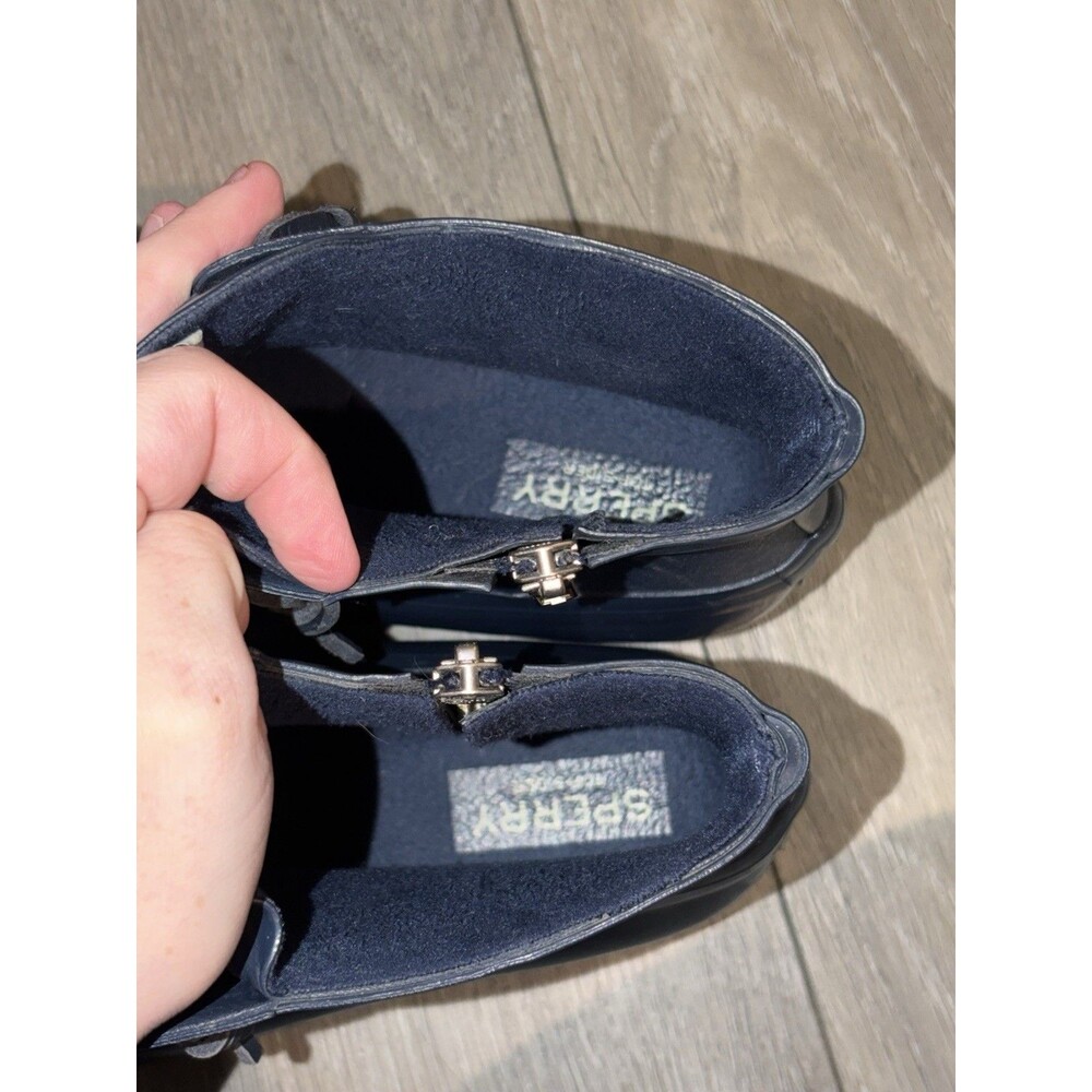 Sperry Top-Sider Blue Ankle Rain Boots Zipper Laces Woman’s 8 - Picture 5 of 5